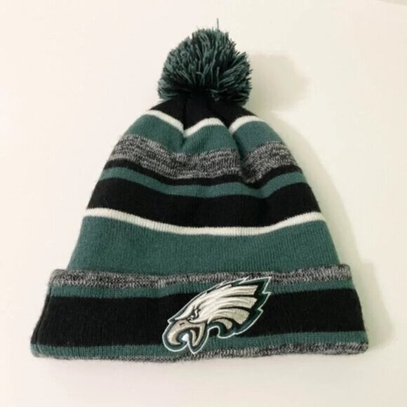 Philadelphia Eagles New Era NFL Knit Cap Beanie Pom Pom Hat - Picture 16 of 16